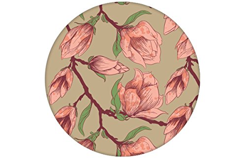 Edle, beige Blüten Tapete Blooming Magnolia mit blühender Magnolie passt zu Farrow and Ball Farben- Vliestapete Grafisch - üppiges florales GMM Design (H: 1,5m B: 46.5cm)