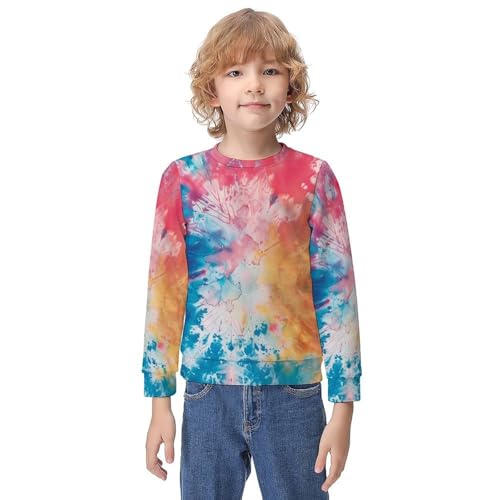 Tie DyeChildren's Casual Pullover Sweatshirt Loose Fit7-9Y