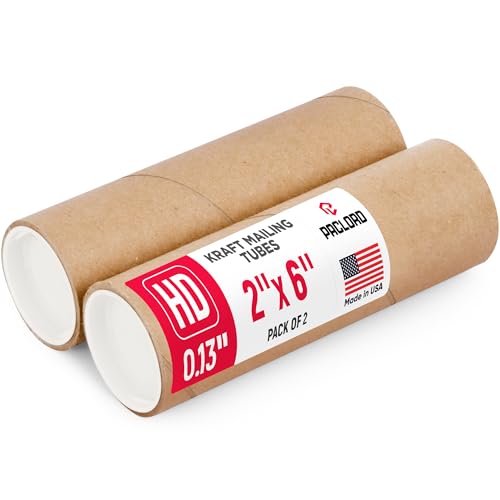 Tube d'expédition carton antichoc 5,1 x 15,2 cm avec 4 bouchons étanches pour stockage sécurisé