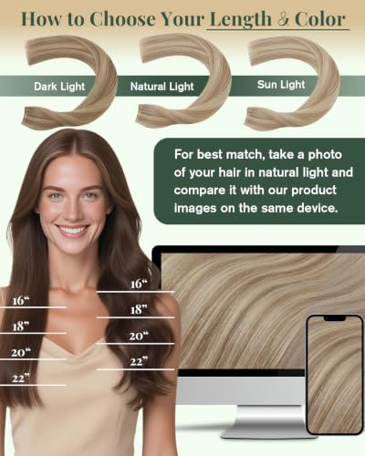 Image of Ugeat 24 Inch Genius Weft Hair Extensions Highlight 80G #16 /22
