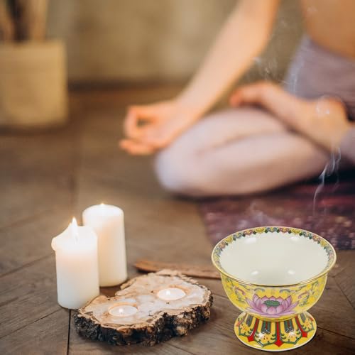 Cuenco amarillo para ofrendas budistas ideal para tu rincón de meditación 8