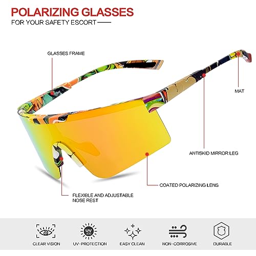 DSYSMIN Polarized Cycling Glasses for Men and Women - Stylish and Functional Sport Sunglasses, Black frame and blue film - Image 2