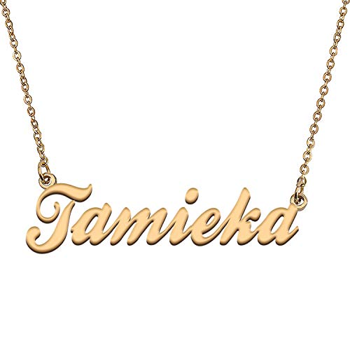 HUAN XUN Custom Personal Pendant Name Necklace Personalized My Best Friendship Gifts for Her Tamieka