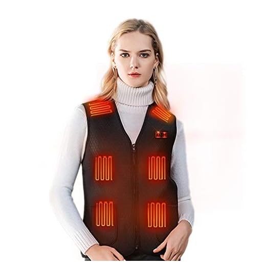 Ajcoflt Chaleco Calefactable, Chaleco De Carga USB, 7 Zonas De Elemento Calefactor Y 3 Modos Ajustables para Chalecos De Hombre Y Mujer, Apto para Motos Y Deportes De Trabajo Al Aire Libre