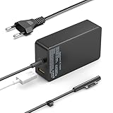 Chargeur Surface Pro 65W Alimentation Adaptateur Chargeur pour Microsoft Surface Pro 12/11/10/9/8/7/7+/6/5/4/X,Surface Laptop 7/6/5/4/3,Surface Book 3/2 & Surface Go 4/3/2,Tablette Windows 1796 1800