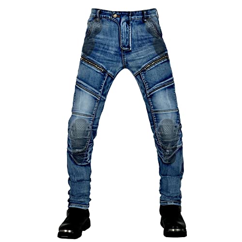 Pantalon Moto Homme Homologué - Jean Stretch Avec Protections - Toutes Saisons
