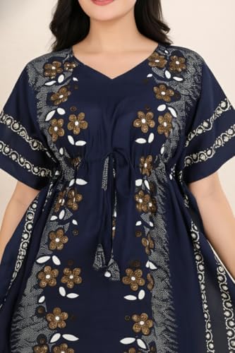 Image of Bahumaan Pure Cotton Kaftan Nighty for Women | Kaftan Maxi for Women | Kaftan Night Gowns for Women | Cotton Nighty for Women Stylish |