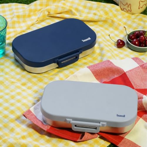 Image of Basil Bento Ace 2C Steel Lunch Box - Classic Blue