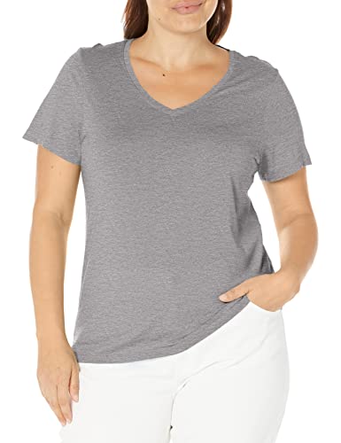 Image of HUE Womens Sleepwell Basic Short Sleeve V-Neck T-Shirt for Lounging Or Sleeping, Made with Temperature Regulating Technology