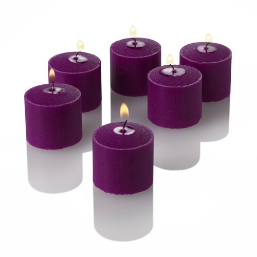 Richland Set of 144 Purple Votive Candles and 144 Square Votive Holders