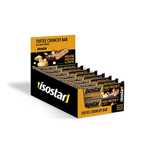 ISOSTAR – High Protein 30 Protein Riegel Toffee Crunchy – High-Protein-Riegel mit hohem Proteingehalt – Für messbare Trainingsergebnisse – 16 x 55 g