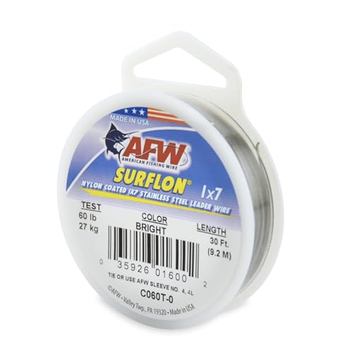 Surflon Nylon Coated 1x7 Stainless Steel Leader Wire 60 lb Test miniatura 2