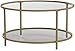 Amazon Brand – Ravenna Home Parker Round Shelf Storage Coffee Table, 31.5