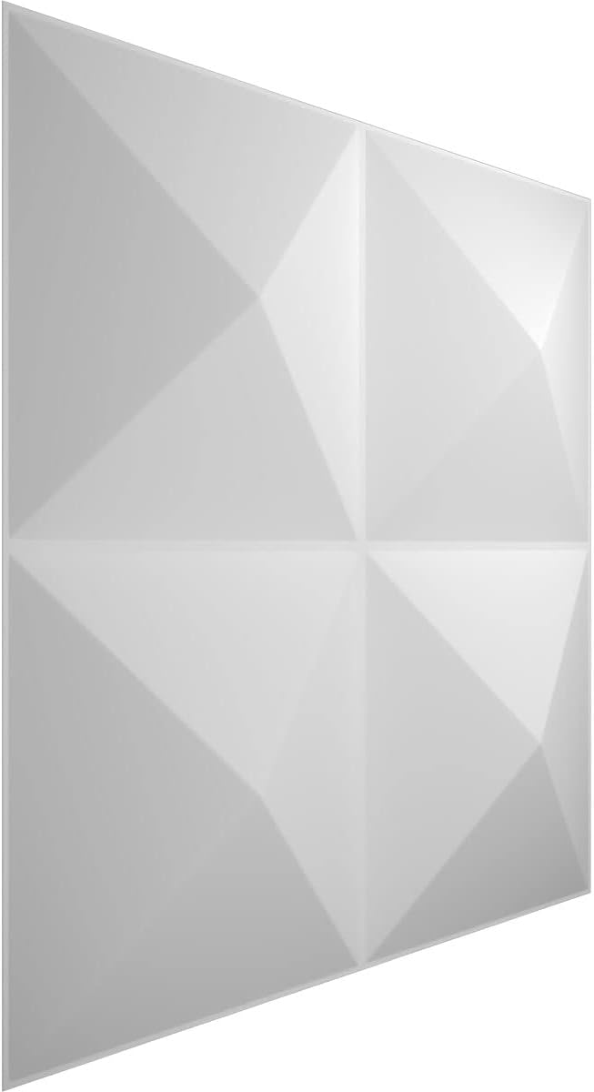 White Textured 3D PVC Wall Panel, 11 7/8" x 11 7/8"