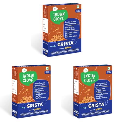Image of CRISTA Indian Clove | Dried Whole Laung | Zero added Colours, Fillers, Additives & Preservatives | Premium Grade, Natural & Pure | Reddish Brown | 100 gms (Pack of 3)