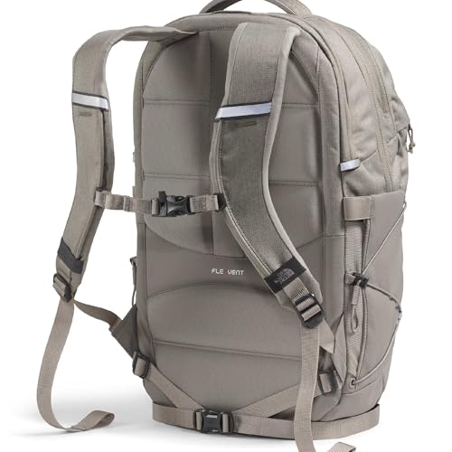 Image of The North Face Women's Borealis Commuter Laptop Backpack - Everyday Travel Bag, Laptop Sleeve, Reflective Details, Stone Slab Light Heather /Stone Slab, One Size