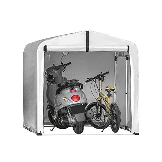 SoBuy Abri de Jardin, Cabane de Jardin Exterieur,Tente de Stockage Multifonctionnel, Garage pour Vélo Extérieur, Rangement Extérieurs, Argent, L159xP219xH165 cm, KLS11-L