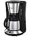 Russell Hobbs Cafetera de Goteo Adventure - 12 Tazas, Jarra Térmica 1L, Soporte de Filtro Extraíble, Tecnología WhirlTech, Cuchara Medidora, Acero Inoxidable, Negro y Plata - 24020-56