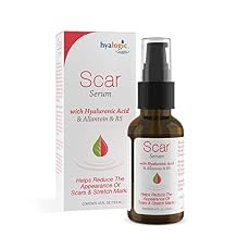 Hyalogic Scar Serum with Hyaluronic Acid, Allantoin & Panthenol Vegan, Gluten & Cruelty-Free Scar Treatment Smooths & Lessens Scar Hyperpigmentation for Healthy Skin 0.47 fl oz