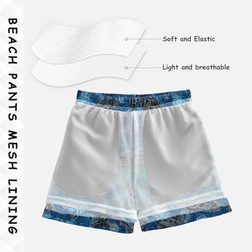 Boccsty Black Turtle Boys Swim Trunks Baby Kids Blue Sea Swimwear Summer Toddler Beach Board Shorts Bathing Suit 3T4