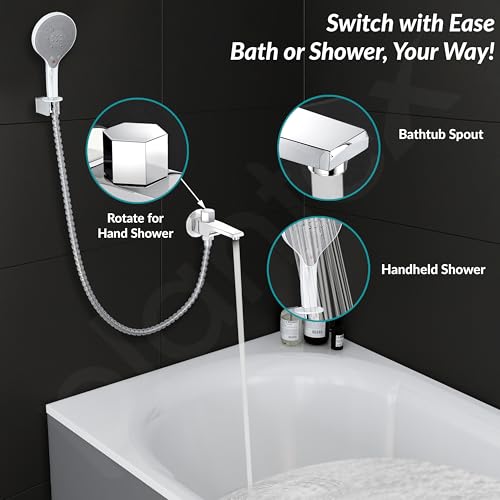 Image of Plantex Spout for Bathroom with Brass Spindle, Wall Flange and Teflon Tape /Button Attachment for Hand Shower-(AC06-Chrome)