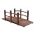 DESIGNSCAPE3D Wood Garden Bridge with Side Rails, Small Wooden Bridge for Courtyard, 5Ft Outdoor Landscape Bridge, Carbonization Color