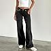 Women Y2K Low Rise Baggy Jeans Wide Leg Loose Fit Boyfriend Straight Leg Trendy Stretch Denim Pants Streetwear Black