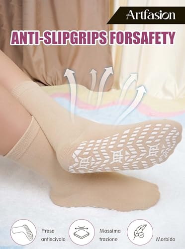 Image of Artfasion Non Slip Socks Men: Grip Anti Slip Socks for Seniors Hospital Yoga Pilates