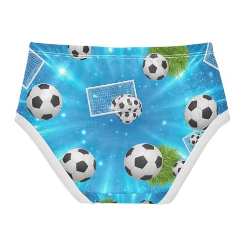 Toddler Panties, Black White Soccer Balls Girls' Cotton Brief Underwear, 2T–8 Years2