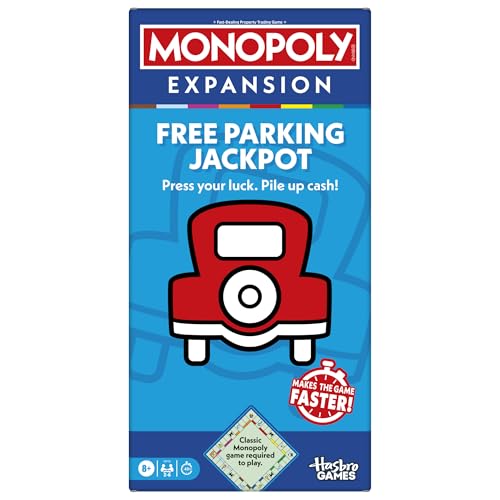 Monopoly Free Parking Jackpot Expansion | Add More Fun to Classic Monopoly Game and Play Faster | Ages 8+ | 2-6 Players | 40 Mins. | Family Board Games | Kids