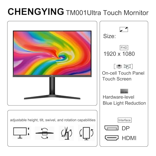 Image of Chengying Touch Screen Monitor | 27 inch FHD | Ultra Narrow Bezel Monitor | On-Cell Touch Display | TM001Ultra Series