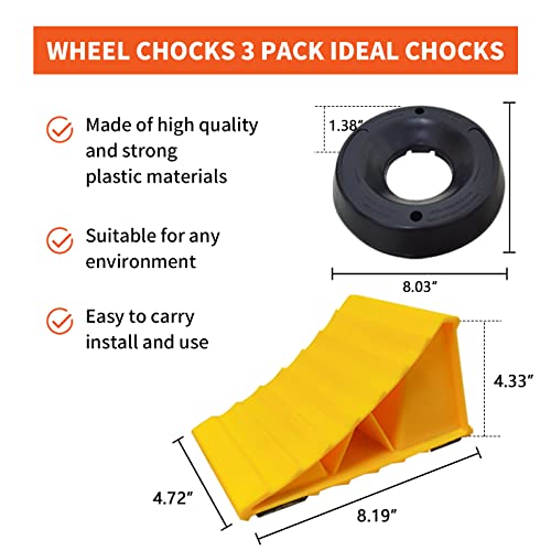 ROBLOCK Camper Wheel Chocks 2 Pack Ideal RV Chocks with NonSlip Strip