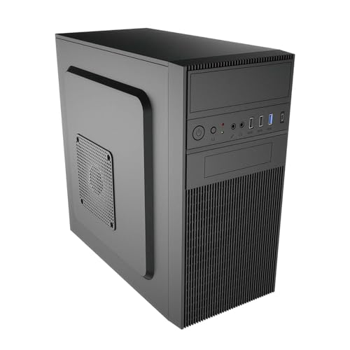 Gabinete para PC Akyga AK19BK Micro Tower - Caja compacta con USB-C, USB 3.0 y audio HD, compatible con Micro ATX, Mini ITX y Flex ATX, para uso en oficina y hogar, sin fuente de alimentación, color negro miniatura 3