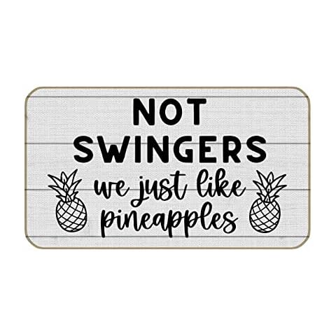 Not Swingers We Just Like Pineapples 17''x30'' Pineapple Doormat Decorative Entryway Home Bedroom Door Mat, Bathroom Pineapple Entrance Decor,Gifts Pineapple Lover (Hry414) Cover