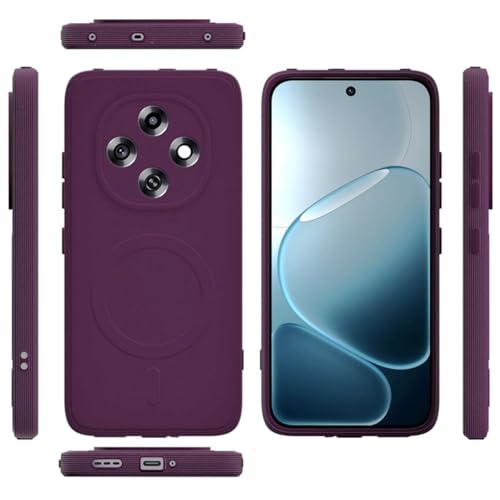 Image of Casotec Back Cover Compatible With Oppo F31 Pro 5G | MagFit Ring Design (Non-Magnetic) | Shockproof Case | Anti-Slip Grip | Raised Camera Edges | Slim Protective Case for Oppo F31 Pro 5G (Dark Purple)