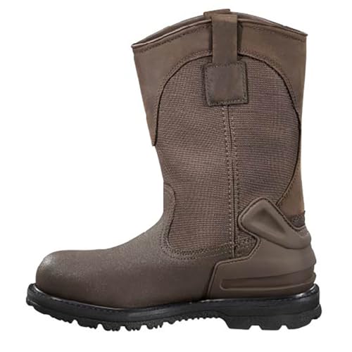 Carhartt Men's WP Steel Toe Pull-On Work Boot CMP1270, Dark Brown Leather/Fabric, 10 M US