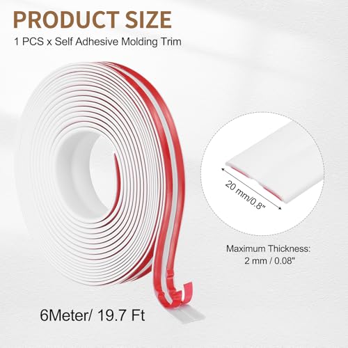 Protector esquina para pared blanco moldura flexible autoadhesiva de 6 metros 3