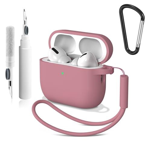 Image of Meliya for AirPods Pro 3 Case 2025 with Cleaner Kit, Soft Silicone Protective Case for Apple AirPods Pro 3rd Generation with Keychain & Lanyard for Women Men (Smoke Violet, Airpods Pro 3 2025)