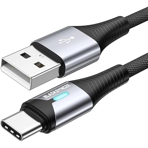 BLACKSYNCZE 2M USB C Fast Charger Cable Cover