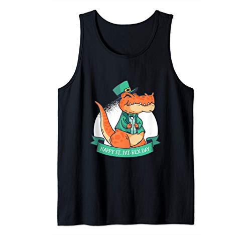 Funny Happy St Patricks Day T-Rex Dinosaur Gift Camiseta sin Mangas