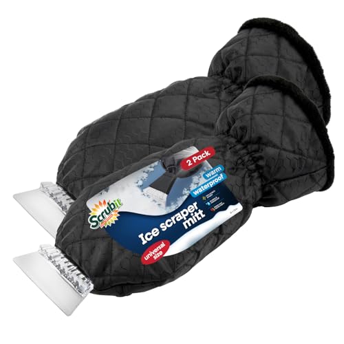 Grattoir à glace pare-brise voiture avec gant doublé neige givre hiver
