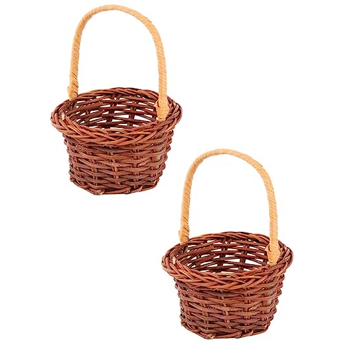 OUNONA 2 Stück Miniatur Rattan Körbe Handgefertigt Dekorative Mini...