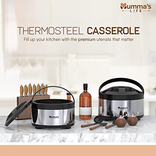 Image of Mumma's LIFE All Season Stainless Steel Casserole, Set of 3Pcs (1.5,2,2.5L)