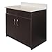 ALERAPLUS BR104ES Hosp. Base Cabinet, 2 Doors/2 Flipper Doors, 36w x 24d x 34h, Espresso/White