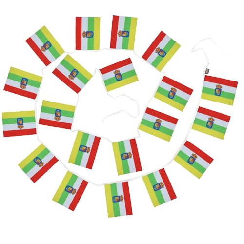 Image of AZ FLAG La Rioja 6 meters BUNTING Flag 20 flags 9'' x 6'' - Spanish region of La Rioja STRING flags 15 x 21 cm