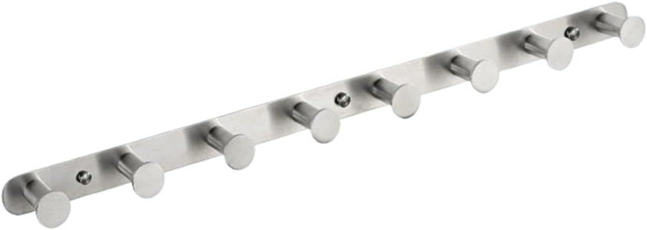 Stainless Steel Hooks Bathroom Accessories Wall Mounted Round Robe Hook 3-8(Brushed 5 hooks)