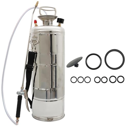 HOSTIC 3 Gallon Stainless Steel Sprayer Hand Pump Sprayer with Pressure Gauge Safety Valve