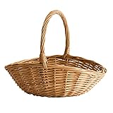 Basket Wicker Fruit Portable Grocery Garden Rattan Storage Fruit and Vegetable Picking Egg Shopping