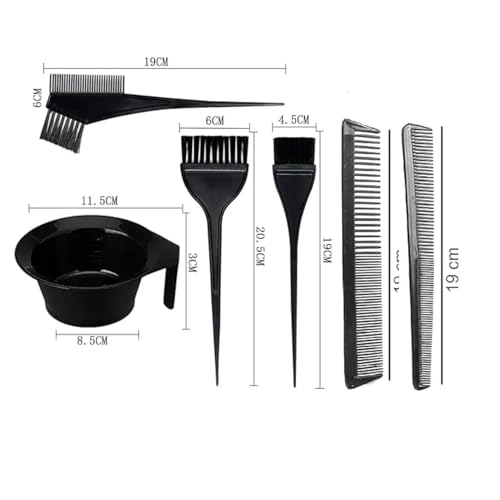 Image of GITGRNTH Professional Hair Dye Coloring Kit - 7-Piece Hair Coloring Brush and Bowl Set with Mixing Bowl, Applicator Brushes, Dual-Sided Combs - Perfect for Hair Dye, Balayage, Bleaching & Highlights - Salon & Home Use