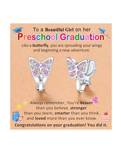 Image of Clip On Butterfly Earrings for Girls Daughter Granddaughter Gifts